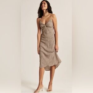 Abercrombie & Fitch Gold Ribbed Bodycon Maxi Dress